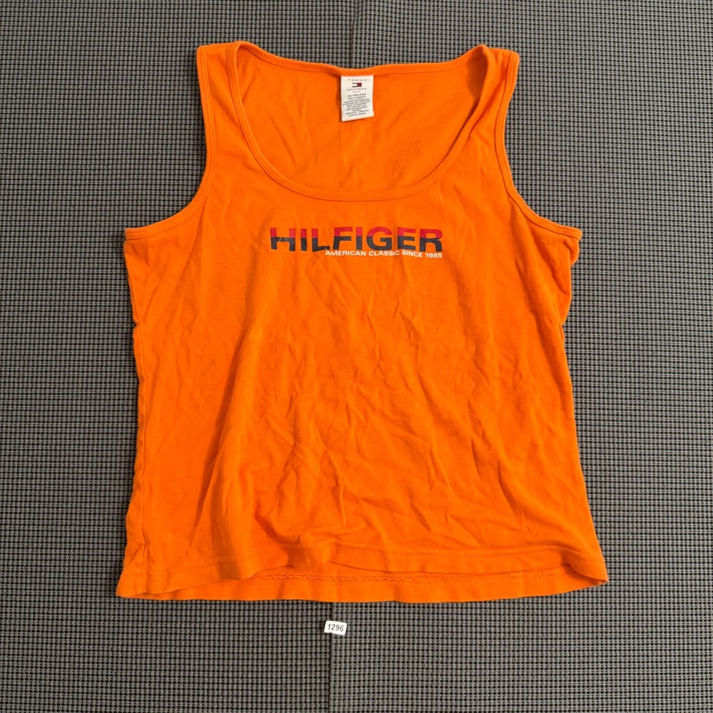 Tommy Hilfiger Jeans Womens Orange Logo Tank Top American Classic XL
